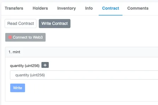 Etherscan の Write Contract から mint を呼ぶ(2022-01-26)